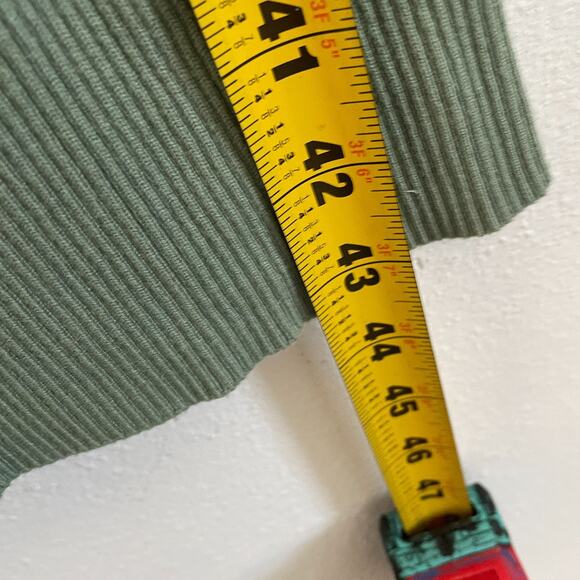 Zara Sweater Dress Women S Green Midi Knit Minimalist Casual Boho Squareneck - Picture 4 of 7